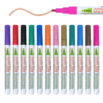 Hot Sale Magic Highlight Glitter Colored Pens with Flashing Metallic Markers for DIY