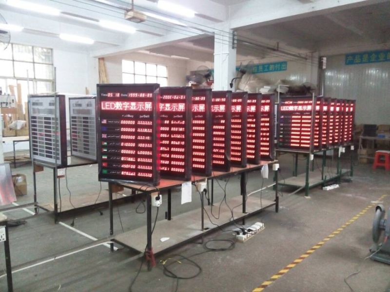 LED Digital Currency Exchange Rate Board in Bank