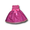 bintik hitam polka pink tulle princess dress