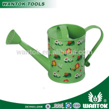 G872 powder coated and flower printed metal watering can