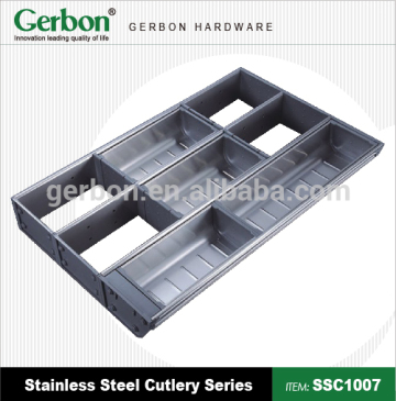 Grey color Stainless Steel Kitchen Drawer Cutlery Tray