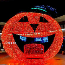 Illuminated Giant Pumpkin Sculpture for Commercial Halloween Party Decoration