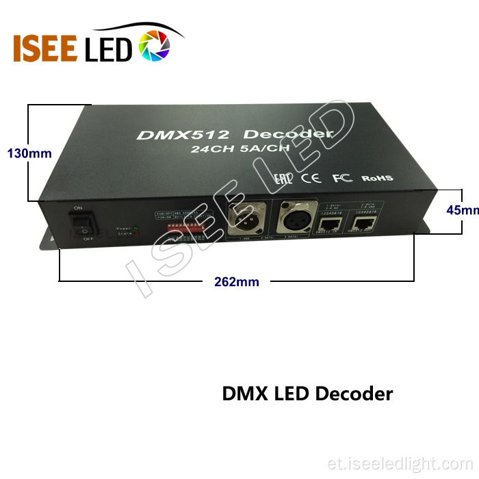 24 kanalit DMX LED -dekoodrit