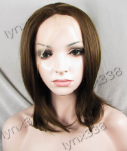 Discount Wigs brown/blonde color Synthetic lacefront wigs