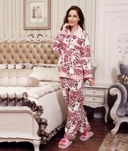 Luxury Ladies' Printed Fleece Pajama Suit