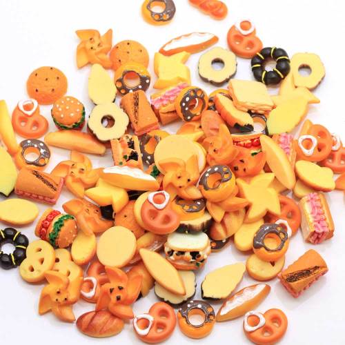 Cheap all&#39;ingrosso pane dolce dessert cibo a forma di flatback cabochon 100 pz / borsa resine fai da te giocattolo decor perline ornamenti frigo