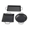 4-Piece Grilling Basket Set with BBQ Tong