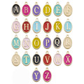 12*15mm lettres rondes perles perles en alliage Slime multi couleur pour collier Bracelet porte-clés décor breloques