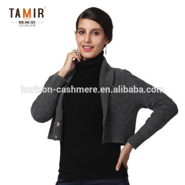 Fashion Women Cashmere Knitted Shrug, Special Grey Long Sleeve Knitted Shrug