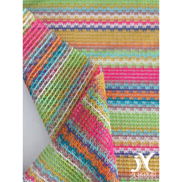 Telas de envoltura de encubrimiento de crochet de poliéster de rayas multicolores