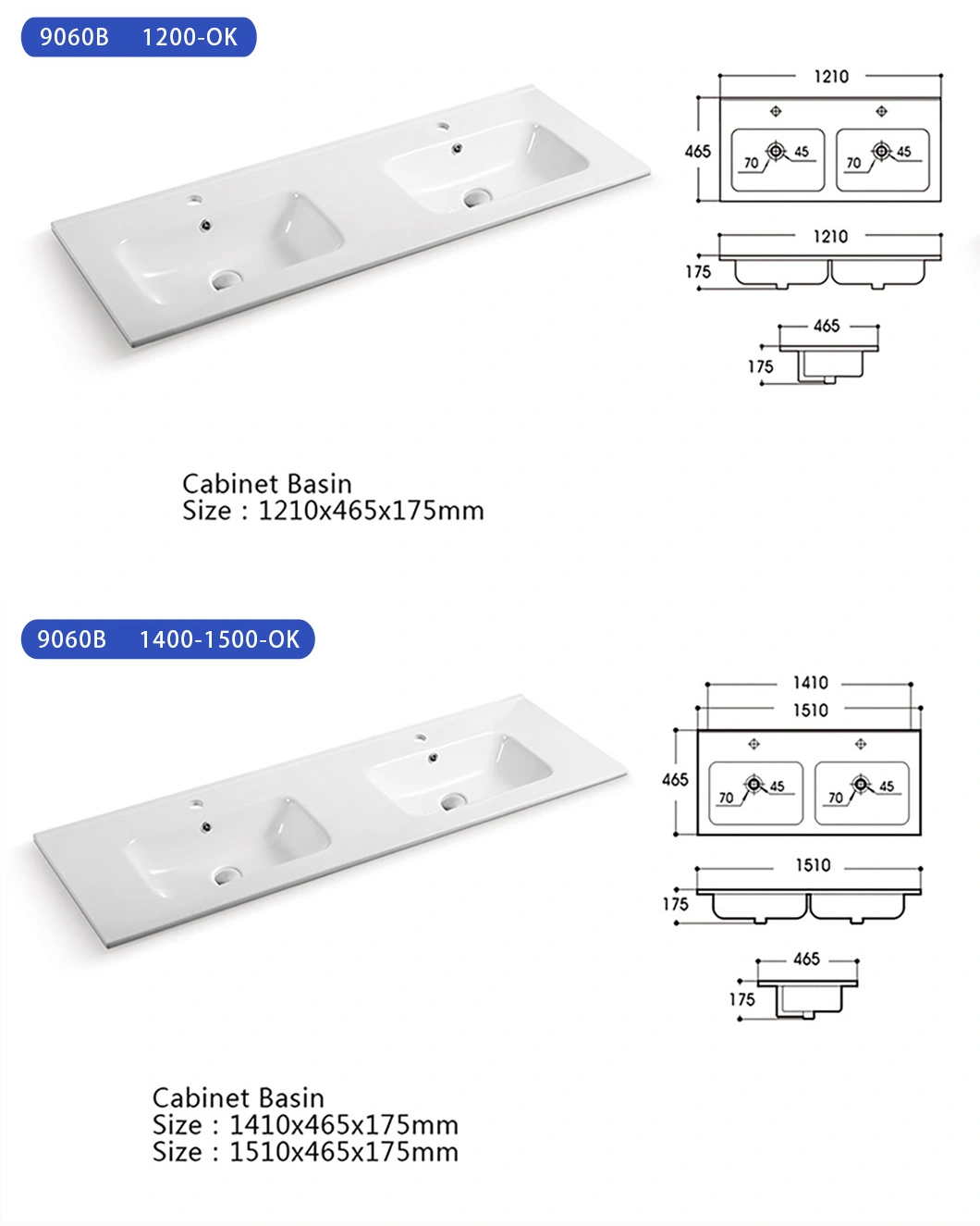 New Design Thin Edge Vanity Ceramic Bathroom Basin Hand Wash Basin Cabinet Basin Hand Wash Basin Washing Basin Sink Countertop Ceramic Basin