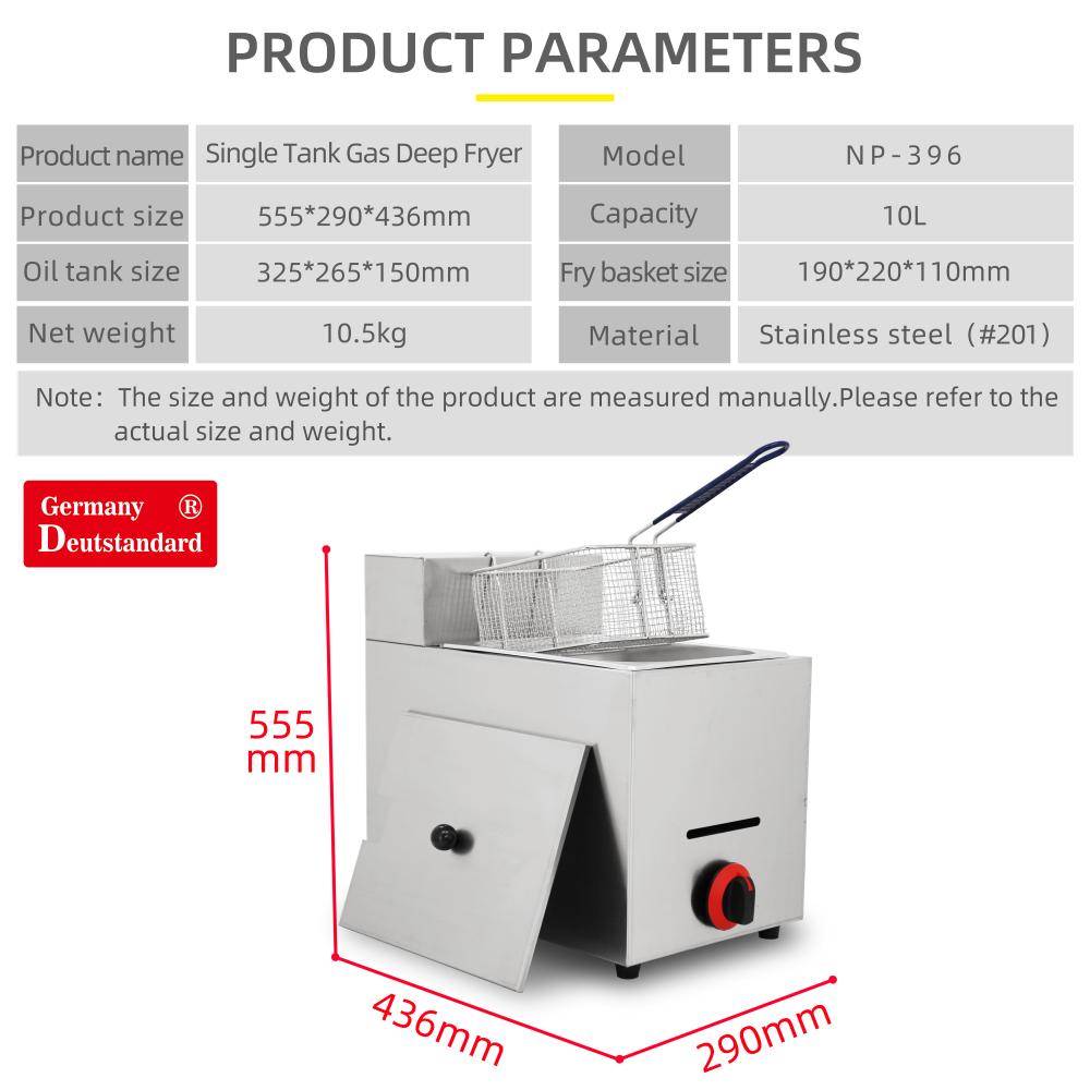 Restaurant Gas Single Fryer avec 6L