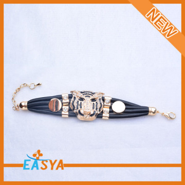 Hot Sale Of Tiger Head Jewelry Leather Rope Bracelet For Boy