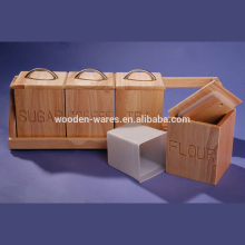 wooden canister, wooden kitchen canister set