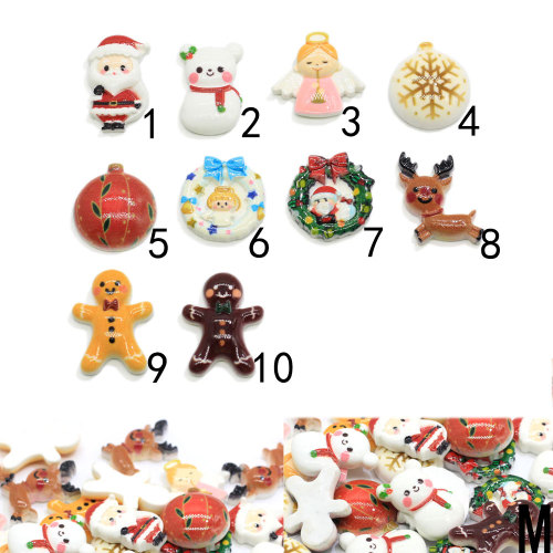 Laatste Kerstversiering Hars Gingerbread Man Plat Jingle Bell Accessoire Vakantie Diy Ornament