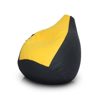 Sac pouf en velours souple jaune et noir