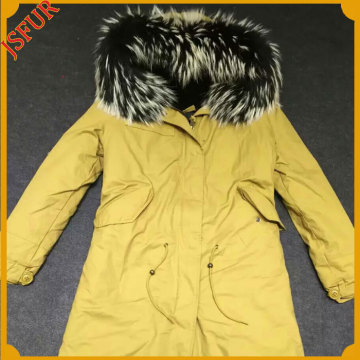 Wholesale Stylish Raccoon Fur Parka Fur Coat Winter Jacket