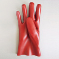 Dark red pvc coated gloves oil resistant polyester