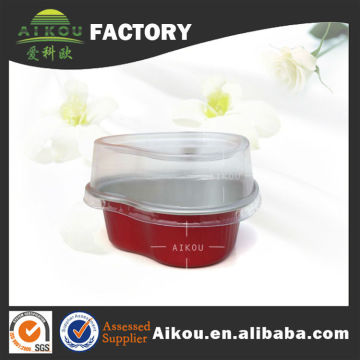 2oz heart-shaped mold aluminum foil container for dessert