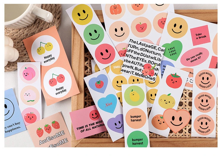 Cartoon Smile Paper Sticker for Decorating