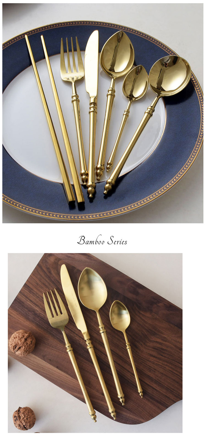 Matte Gold Cutlery Set