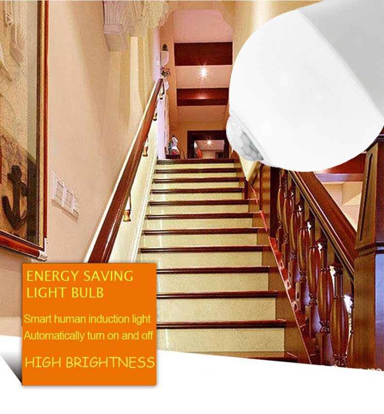 12W E27 PIR Motion Sensor LED Light Bulbs