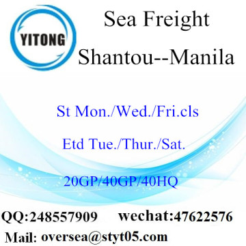 Shantou Port Sea Freight envío a Manila