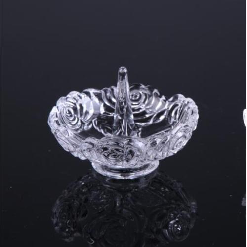 rose flower pattern glass ring holders for gifts