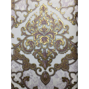 1.06m 3D Damask Pvc Wallpaper For Bedroom Decoration