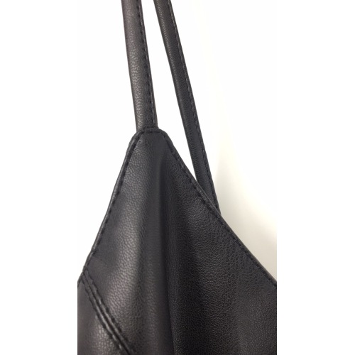 Ladies' Tops Ladies' Black Leather Frill Hem Camisole Manufactory
