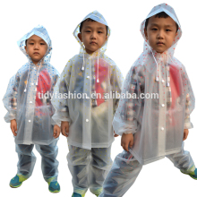 Kids Full Printed Raincoat Clear Plastic Suit