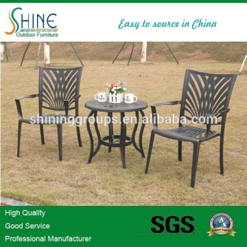 Black casting aluminum chairs with table(2+1) SCAF36