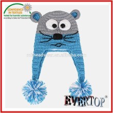 100% acrylic knitting pattern animal earflap hat, earflap hat crochet pattern beanie hat for kids