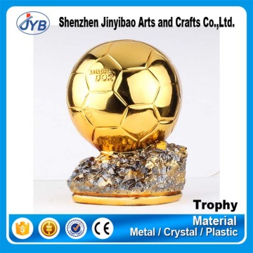 Cheapest plastic fans theme souvenir golden soccer ball trophies and awards