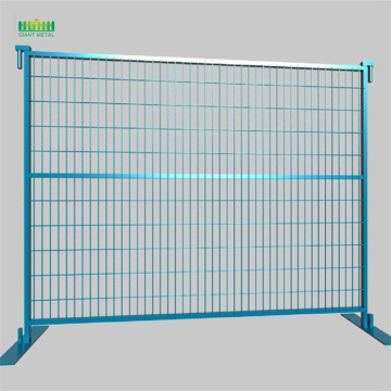 Temporary fence with metal fencing