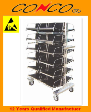 esd pcb rack cart antistatic circulation trolley pcb holder cart