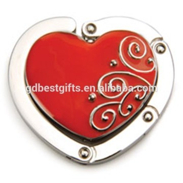 heart bag hanger zinc alloy bag hanger bag purse hanger