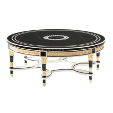 Hand Carved Indian Double Round Coffee Table