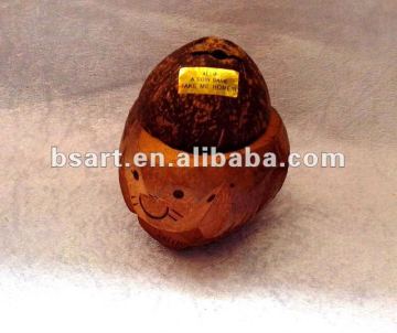 lovely Mouse saving pot Natural Coconut craft