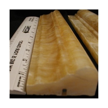 Onyx Yellow Crown Marble Skirting with Stainless Steel Backside