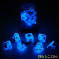 Bescon+Two-Tone+Glow-in-the-Dark+Polyhedral+Dice+Set+BLUE+DAWN%2C+Luminous+RPG+Dice+Set+d4+d6+d8+d10+d12+d20+d%25+Brick+Box+Pack