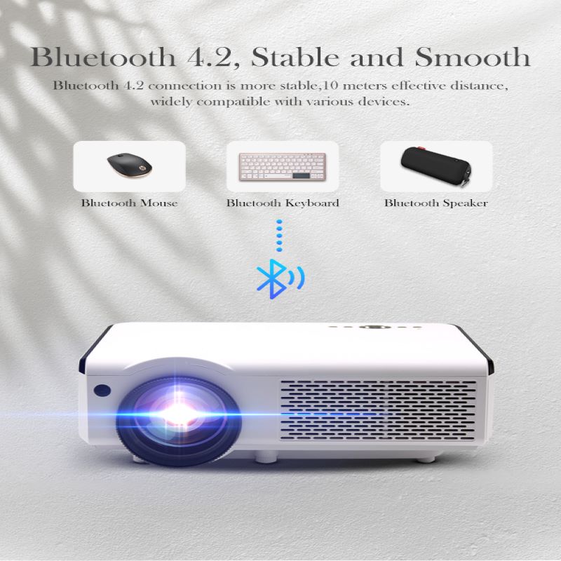 Portable Projector Mini Design Built-in WI FI Bluetooth Compact Slim