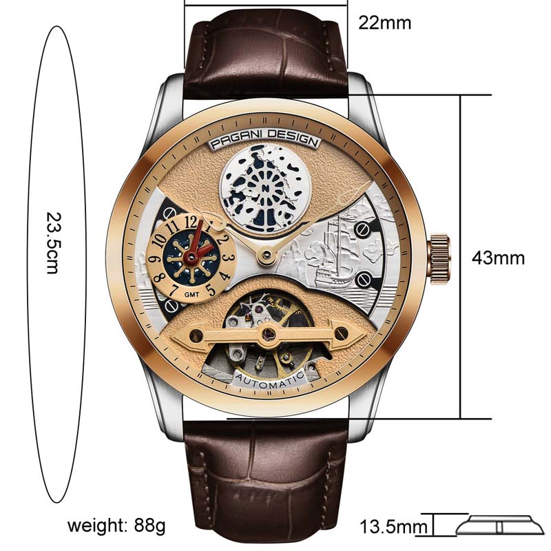 BENYAR Top Mannen Hoge Kwaliteit Horloges Luxe Lederen Horloges Mode Goed-design Skeleton Mechanisch Horloge Waterdicht