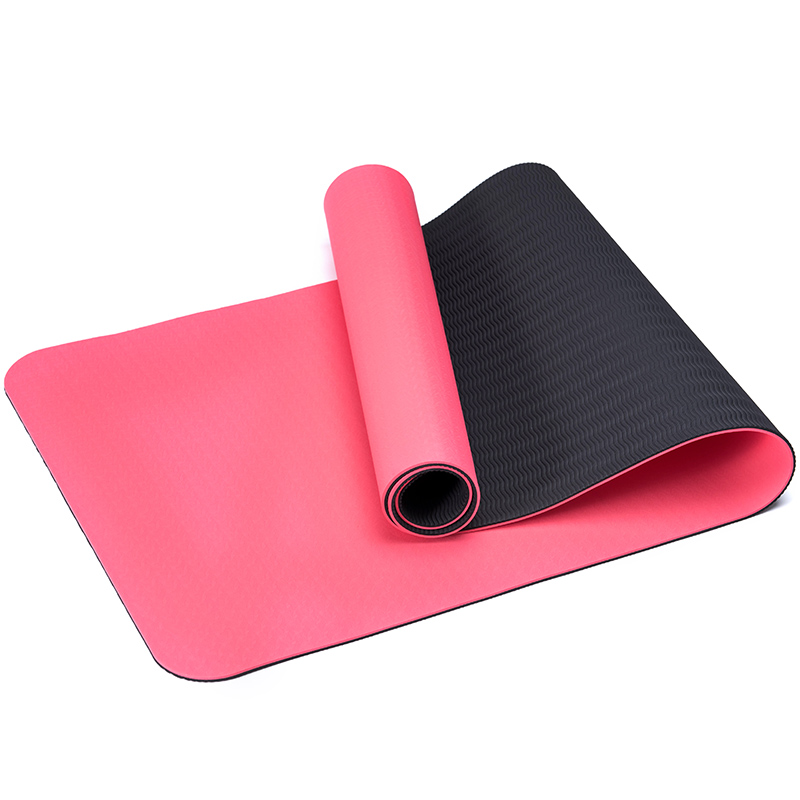 Custom tpe non-toxic non-slip durable Yoga Mat durable/latex-free non-skid exercise fitness green