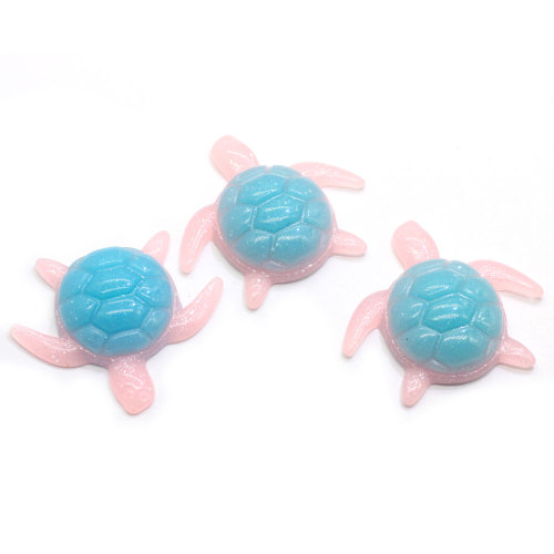 100Pcs Cartoon Cute Turtle Flat Back Resin Cabochons for Kids Hair Bows Scrapbooking Diy Embellishments Decoration Crafts