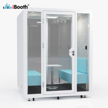 soundproof acoustic booth with office seating
