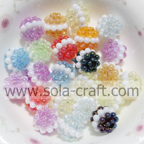 10MM Mix Color Transparent Sandwich Acrylic Berry Beads With A Hole