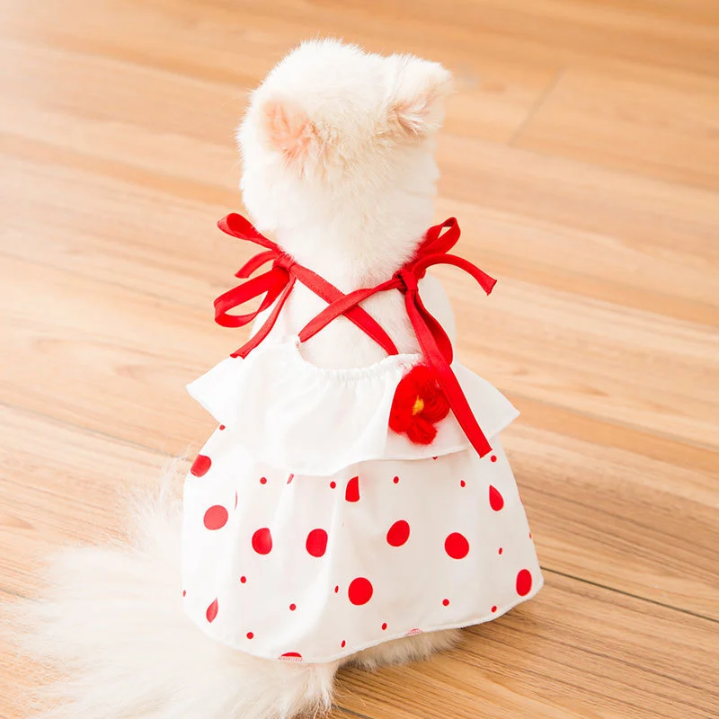 Cute Cat Vest Skirt Princess Dog Skirt Breathable Pet Clothes