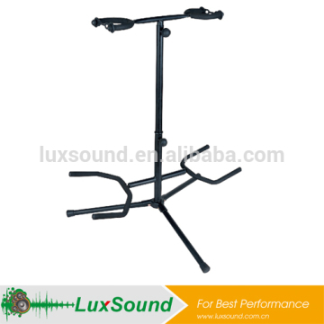 vertical double guitar stand with neck clip tripod folded guitar stand