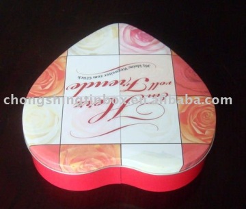 Heart shape tin chocolate box